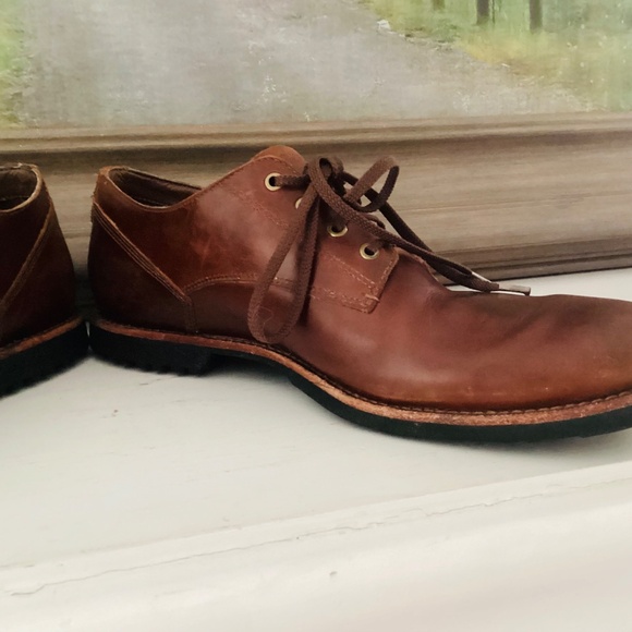 Men\'s Timberland Mirror fit System brown leather lace-up shoes size 11 office